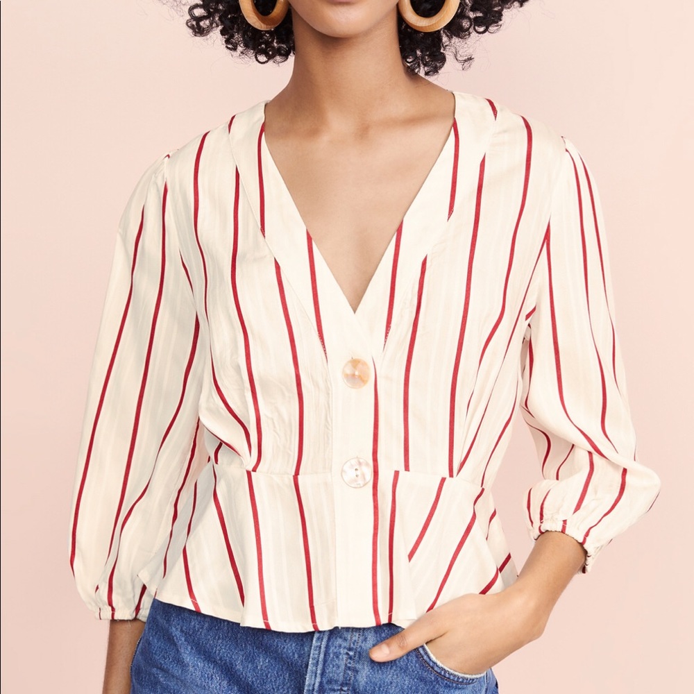 J.O.A. Red Stripe Blouse